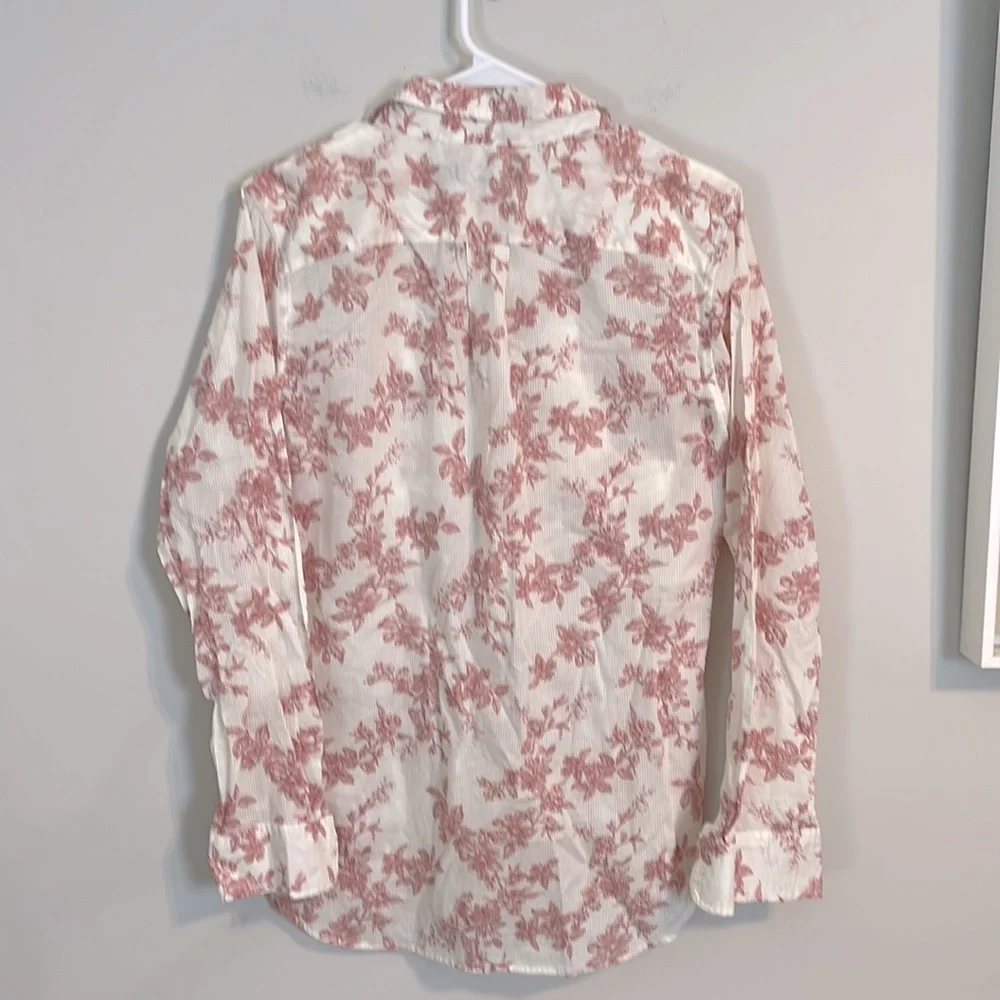 Lauren Ralph Lauren White and Pink Floral Button Down Shirt - Picture 5 of 7